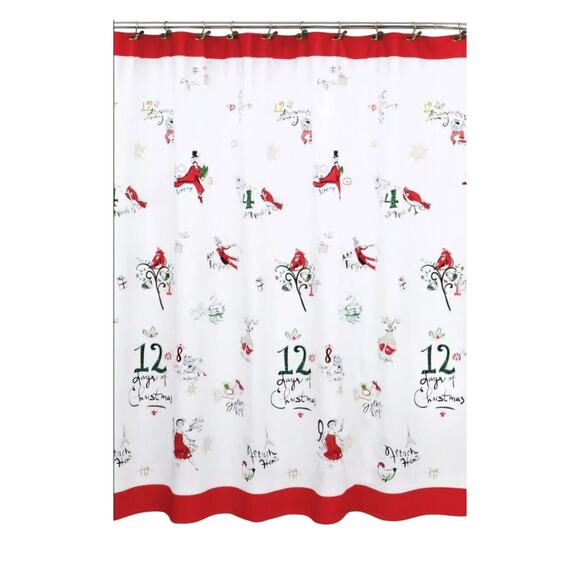 Lenox 12 Days of Christmas Shower Cloth Curtain New Christmas Decor - Picture 1 of 1